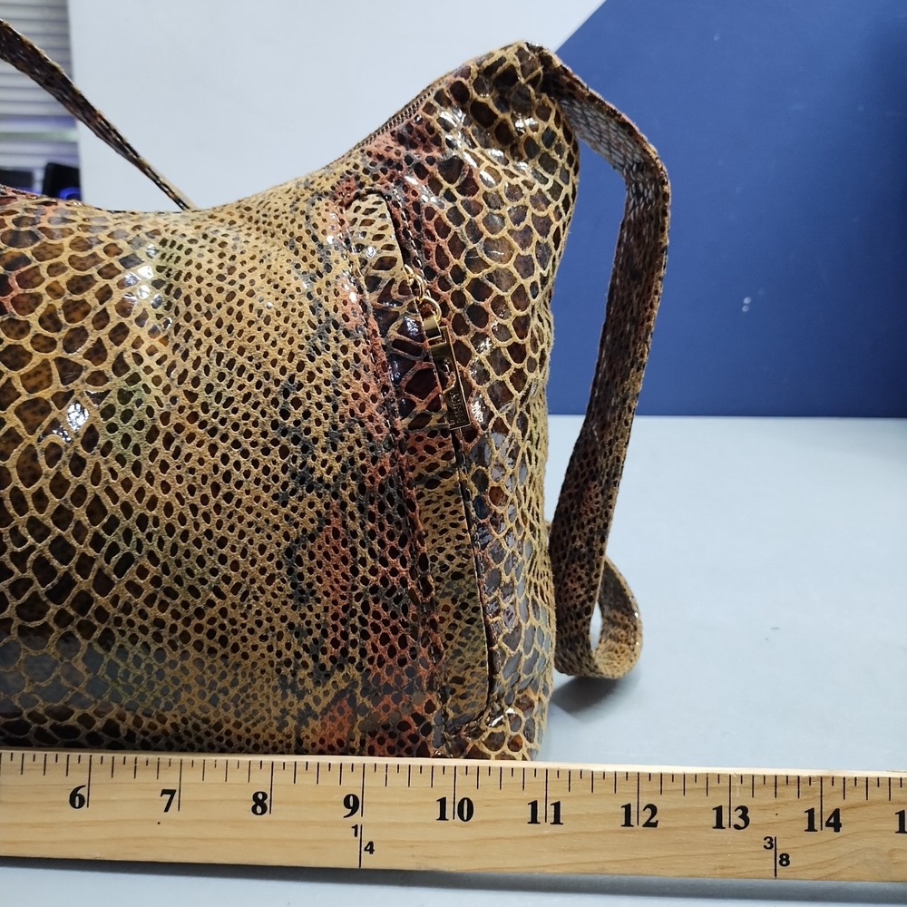 Bags By Pinky Hobo Bag Womens Multi Snakeskin Genuine Leather Shoulder Strap - Picture 11 of 12